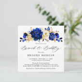 Royal Blue Yellow Gold Metallic Brunch en Bubble Kaart (Staand voorkant)