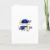 Royal Blue Yellow Gold Metallic Floral Wedding (Achterkant)