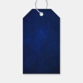 Royal Blue Yellow Gold Metallic Floral Wedding Cadeaulabel (Achterkant)