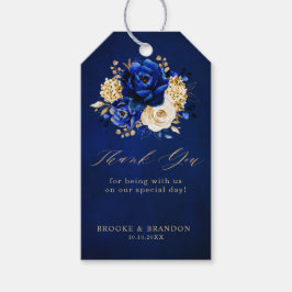 Royal Blue Yellow Gold Metallic Floral Wedding Gif Cadeaulabel