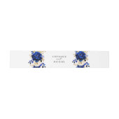 Royal Blue Yellow Gold Metallic Floral Wedding Uitnodigingen Wikkel (Vlak)