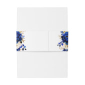 Royal Blue Yellow Gold Metallic Floral Wedding Uitnodigingen Wikkel (Achterkant Voorbeeld)