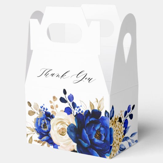 Royal Blue Yellow Gold Metallic Vrijgezellenfeest Bedankdoosjes (Geopend)