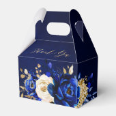 Royal Blue Yellow Gold Metallic Vrijgezellenfeest  Bedankdoosjes (Voorkant Zijde)