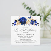 Royal Blue Yellow Gold Metallic Vrijgezellenfeest Kaart (Staand voorkant)