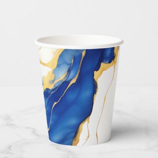 Royal Blue Yellow Gold Proost op Afstudeerder Afst Papieren Bekers (Achterkant)