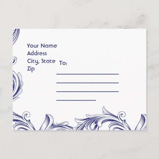  Royal Blue Yellow Sunflower Save the Date Aankondigingskaart (Achterkant)