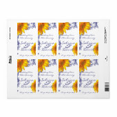  Royal Blue Yellow Sunflower Weddenwijn Etiket (Full Sheet)