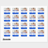 Royal Blue Your Photo Romantic Heart Leaf Vierkante Sticker (Vel)