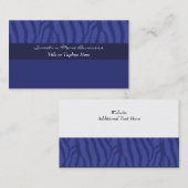Royal Blue Zebra Pattern Visitekaartje (Voorkant / Achterkant)