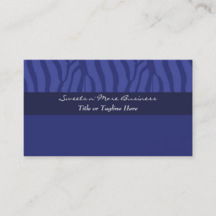Royal Blue Zebra Pattern Visitekaartje