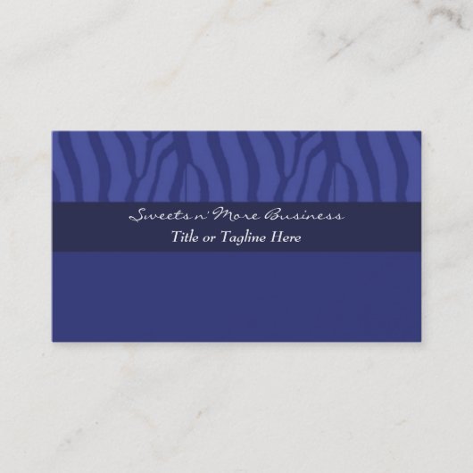 Royal Blue Zebra Pattern Visitekaartje (Voorkant)