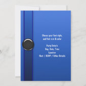 Royal Blue Zebra verjaardagsfeestje uitnodigingen (Achterkant)