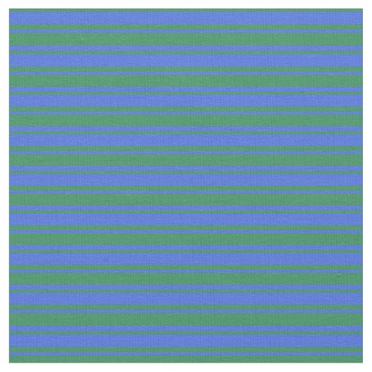 Royal Blue & Zee Green Lined/Striped Pattern Stof (Close Up)