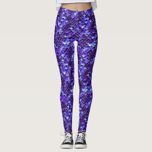 Royal Blue Zeemeerminschaal Vis Leggings Yogabroek