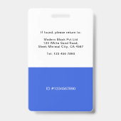 Royal Blue Ziekenhuis Personeel Barcode ID Badge (Achterkant)