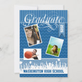 Royal Blue Zig Zag Senior Afbeelding Class of Aankondiging (Voorkant)