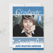 Royal Blue Zig Zag Senior Afbeelding Class of Aankondiging (Voorkant)