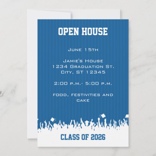 Royal Blue Zig Zag Senior Afbeelding Class of Aankondiging (Achterkant)