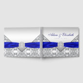 Royal Blue Zilver Bruiloft Gastenboek (Volledig)