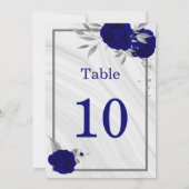 royal blue zilver geometrisch tabelnummer kaart (Achterkant)