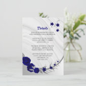 royal blue zilver gray floral marmer enclo informatiekaartje (Staand voorkant)