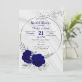 royal blue zilver gray vrijgezellenfeest kaart (Staand voorkant)