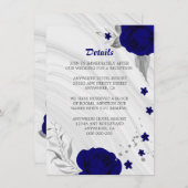 royal blue zilver grijs marmer details informatiekaartje (Voorkant / Achterkant)