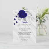 royal blue zilver grijs marmer details informatiekaartje (Staand voorkant)