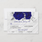 royal blue zilver grijs meel keuze RSVP kaartje (Voorkant)