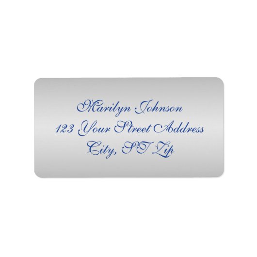 Royal Blue, zilver retour adres labels 3 (Voorkant)
