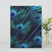 Royal Blue Zilver Royal Indian Peacock Bruiloft Kaart (Staand voorkant)