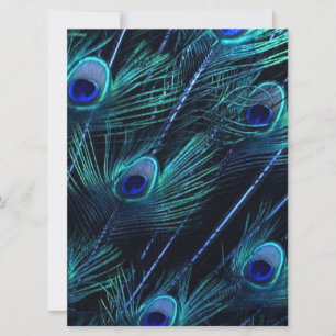 Royal Blue Zilver Royal Indian Peacock Bruiloft Kaart