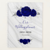 royal blue zilveren marmer planner (Voorkant)