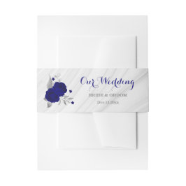 royal blue zilveren marmer uitnodigingen wikkel