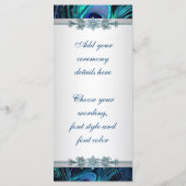 Royal Blue Zilveren Pauw Trouwprogramma's Programmakaart (Achterkant)