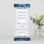 Royal Blue Zilveren Pauw Trouwprogramma's Programmakaart (Staand voorkant)