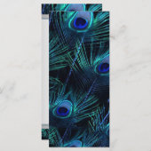 Royal Blue Zilveren Pauw Trouwprogramma's Programmakaart (Voorkant / Achterkant)