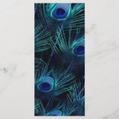 Royal Blue Zilveren Pauw Trouwprogramma's Programmakaart (Voorkant)