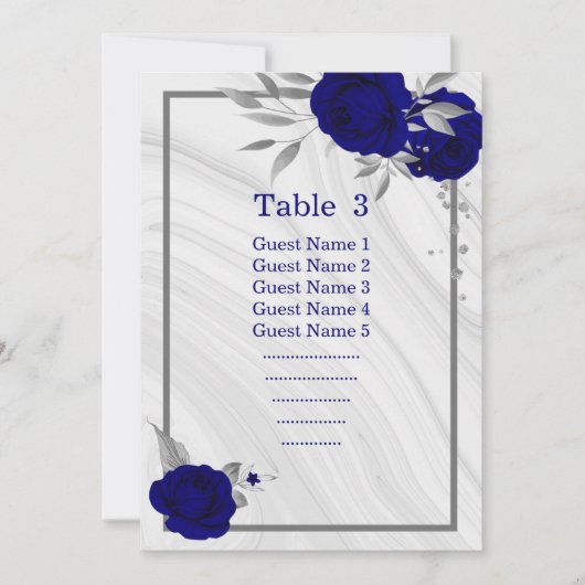 royal blue zilverkleurige roodrooster kaart (Voorkant)