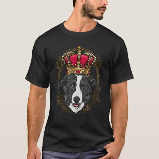 Royal Border Collie Koning Koningin Prinses Collie T-shirt (Voorkant)