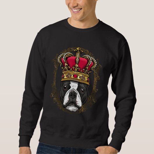 Royal Boston Terrier King Queen Princess Puppy Pet Trui (Voorkant)