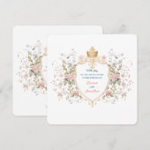 Royal Botanical Elegant Regal Florence Crest Weddi Kaart (Voorkant / Achterkant)