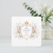 Royal Botanical Elegant Regal Florence Crest Weddi Kaart (Staand voorkant)