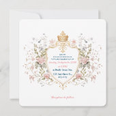 Royal Botanical Elegant Regal Florence Crest Weddi Kaart (Achterkant)