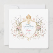 Royal Botanical Elegant Regal Florence Crest Weddi Kaart (Voorkant)