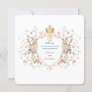 Royal Botanical Elegant Regal Florence Crest Weddi Kaart