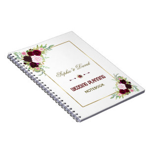 Royal Bourgondië Marsala Floral Wedding Planner Notitieboek
