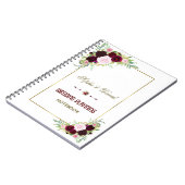 Royal Bourgondië Marsala Floral Wedding Planner Notitieboek (Linkerzijde)