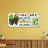Royal Brand Keuka Lake Grapes Label Canvas Afdruk (Insitu (Woonkamer))